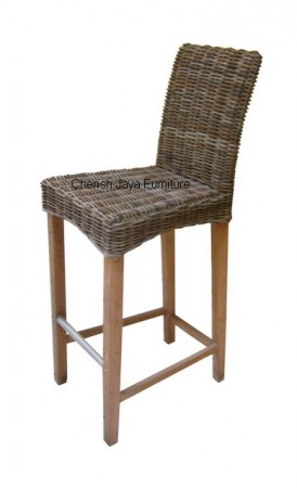 Code: SJC 004 Name: Rattan Barstool Size: W=40 x D=47 x H=115 cm Wood: Solid Teakwood